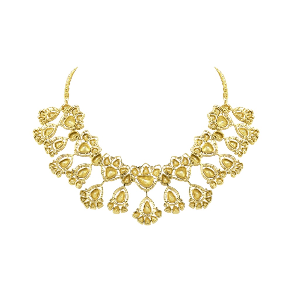 Polki Necklace with Pear & Teardrop Polki Diamond